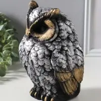 Копилка для денег &laquo;Филин Филя&raquo;, гипс, 13&times;13&times;20 см, серебро с бронзой