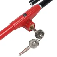 Замок противоугонный на руль автомобиля, металл, красный, 53 см