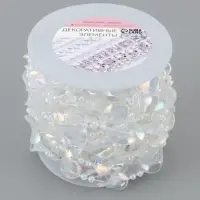 Бусы на нитях, с голографией, 16 мм, 9&plusmn;1 м, прозрачные