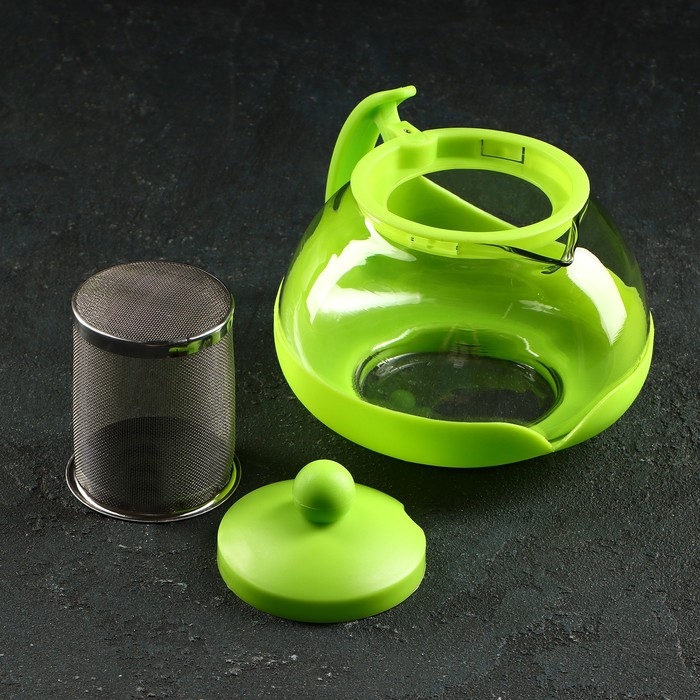 Чайник стеклянный заварочный «Яркость», 750 мл, с металлическим ситом, матовый, цвет МИКС Чайник стеклянный заварочный «Яркость», 750 мл, с металлическим ситом, матовый, цвет МИКС