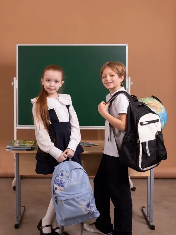 Рюкзак школьный, с пеналом, 2 отделения, 3 кармана, 31&times;14&times;44 см, чёрный