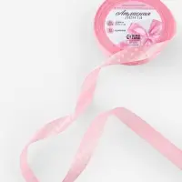 Лента атласная &laquo;Горошек&raquo;, 15 мм, 23&plusmn;1 м, розовая №004