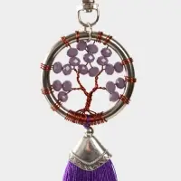 Брелок ловец снов "Древо жизни" 19 см, цв. фиолетовый Брелок ловец снов "Древо жизни" 19 см, цв. фиолетовый