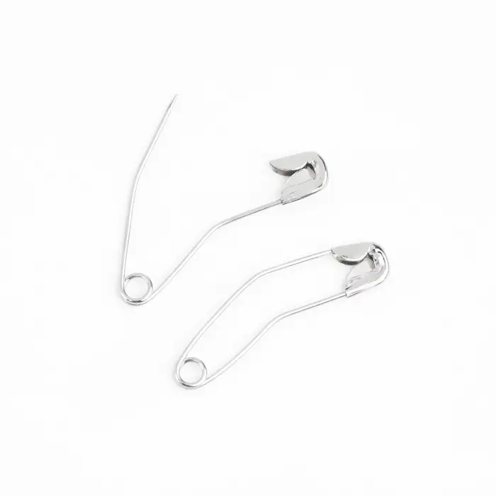 Булавки английские, изогнутые, 27 мм, 10 шт., цвет серебряный