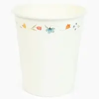 Стакан одноразовый бумажный «Керамика с цветами», белый, 250 мл Стакан одноразовый бумажный «Керамика с цветами», белый, 250 мл
