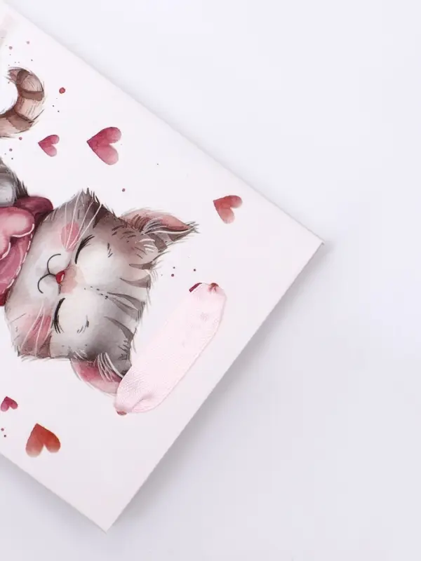 Пакет подарочный вертикальный «Сердечный котик», S 12×15×5.5 см Пакет подарочный вертикальный «Сердечный котик», S 12×15×5.5 см