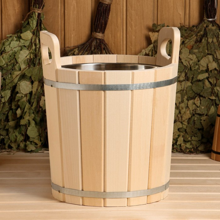 Запарник из липы, 16 л, с нержавеющей вставкой Запарник из липы, 16 л, с нержавеющей вставкой