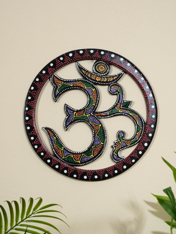 Панно резное МДФ  Панно резное МДФ "ОМ Цветное", 30х30х0,6 см