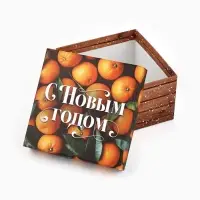 Набор новогодних подарочных коробок 6 в 1 &laquo;Яркие мандарины&raquo;, 10&times;10&times;6 - 20&times;20&times;11 см