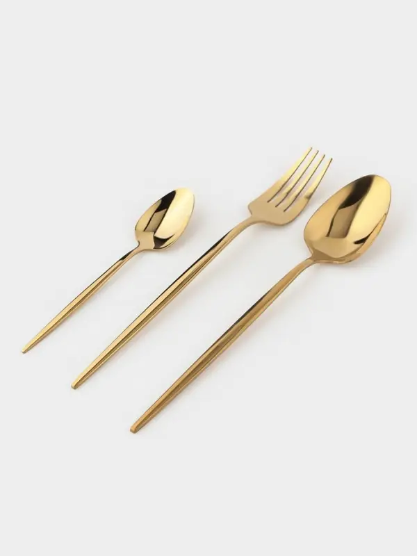 Набор столовых приборов 18 шт Набор столовых приборов 18 шт "Блинк", цвет золото