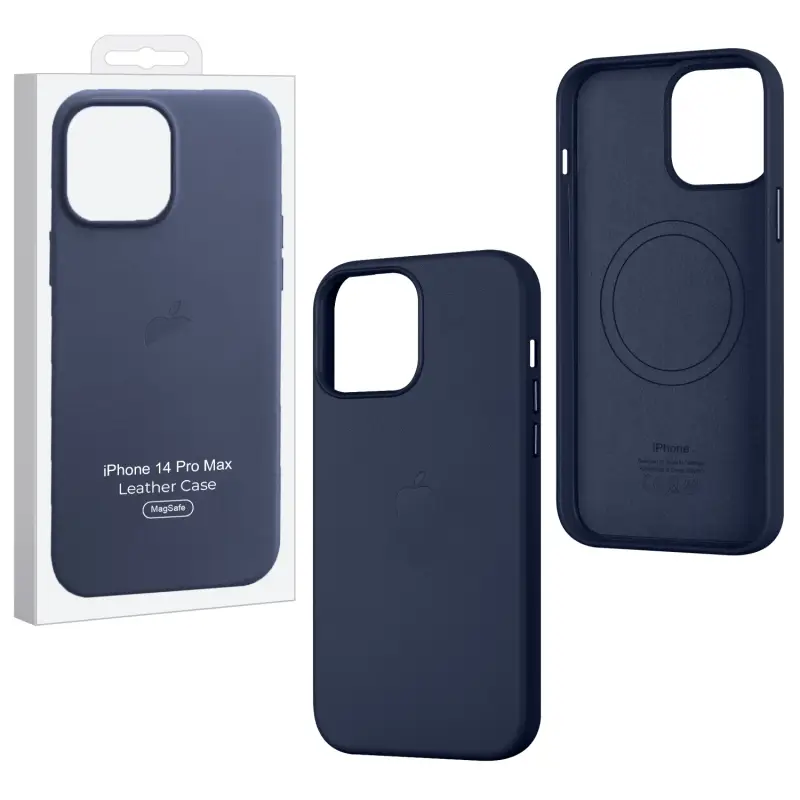 Чехол iPh 14 Pro Max Leather Case 100% ORG Ink (MagSafe) c LOGO