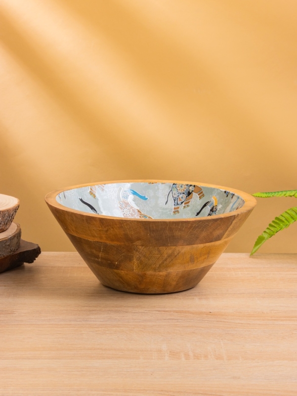 Салатник "Мудрый слон" дерево манго 25х25х10 см