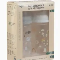 Бутылочка для кормления M&B, ШГ &Oslash;50 мм, +3мес., 260 мл., набор 2 шт. в кор.