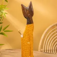 Сувенир «Кошка», 60×14×6 см, дерево, коричневый, МИКС