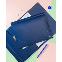 Папка на резинках Комус Шелк синяя