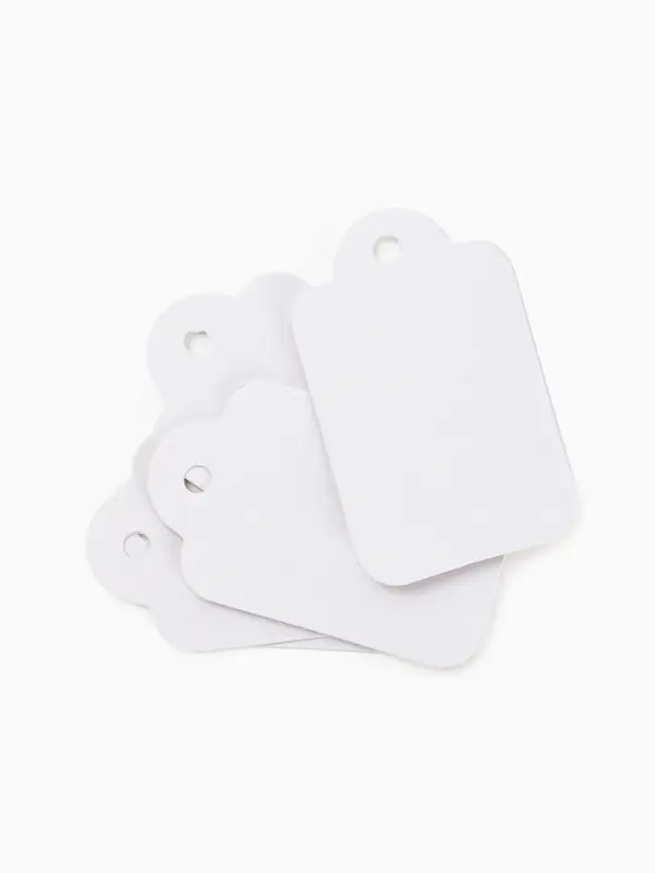 Ценники на верёвке, 100 шт. отверстие 3 мм, 2.5&times;4 см, белый