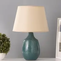 Лампа настольная RISALUX &laquo;Жанин&raquo;, 15 Вт, Е14, бирюзовая, 28&times;28&times;42 см