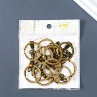 Основа для брелока кольцо, металл, с плоским креплением, под латунь, 3&times;6 см