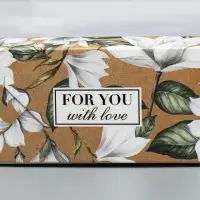 Коробка кондитерская, упаковка, For you with love, 27&times;27&times;5 см
