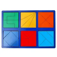 Головоломка геометрическая деревянная &laquo;Квадраты&raquo;, 2 уровень, 2 планшета