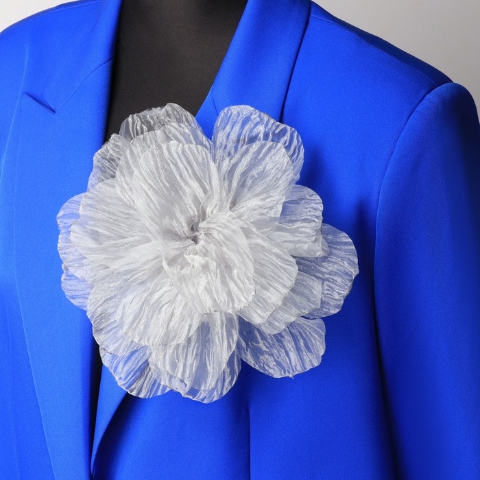 Брошь текстильная «Цветок» объемный, невесомый, цвет серый Брошь текстильная «Цветок» объемный, невесомый, цвет серый