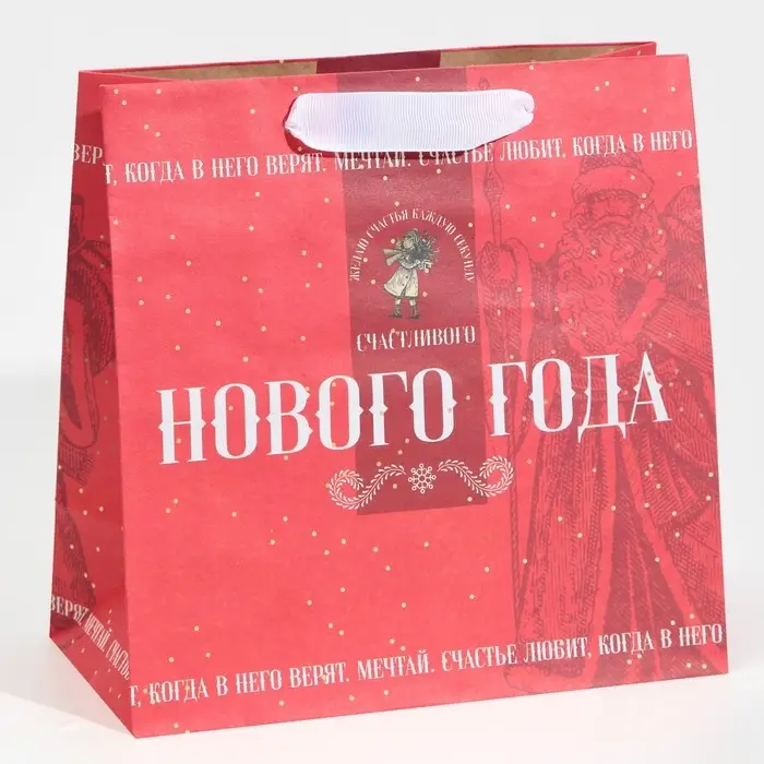 Пакет подарочный новогодний крафтовый квадратный «Снежная история», 22 х 22 х 11 см Пакет подарочный новогодний крафтовый квадратный «Снежная история», 22 х 22 х 11 см