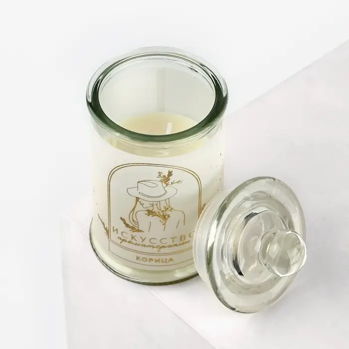 Свеча ароматическая в стекле «Искусство», аромат корицы, 12 х 6 см. Свеча ароматическая в стекле «Искусство», аромат корицы, 12 х 6 см.