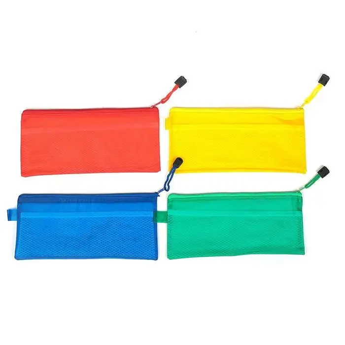 Папка-конверт на молнии, А65, с сеткой внутри, 24 × 11 cм, МИКС Папка-конверт на молнии, А65, с сеткой внутри, 24 × 11 cм, МИКС