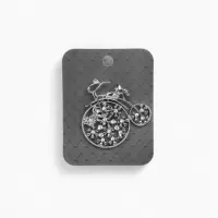 Брошь &laquo;Велосипед&raquo;, ретро, белая в серебре