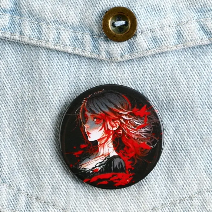 Значок металлический аниме , набор «Черно красный», d=38 мм, 4 шт. Значок металлический аниме , набор «Черно красный», d=38 мм, 4 шт.