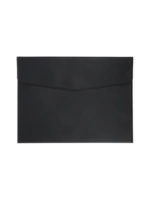 Папка-конверт на кнопке, формат А4, кожзам, черная