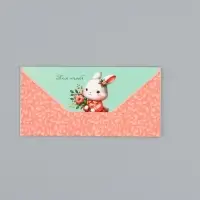 Конверт для денег &laquo;Для Тебя&raquo;, зайка, 16,5 х 8 см