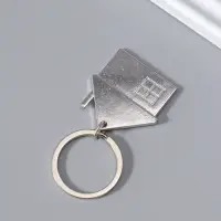 Брелок металл "Домик с окошком" 3,5х3,5 см