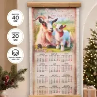 Календарь настенный &laquo;Коза и козленок&raquo;, 40&times;20 см