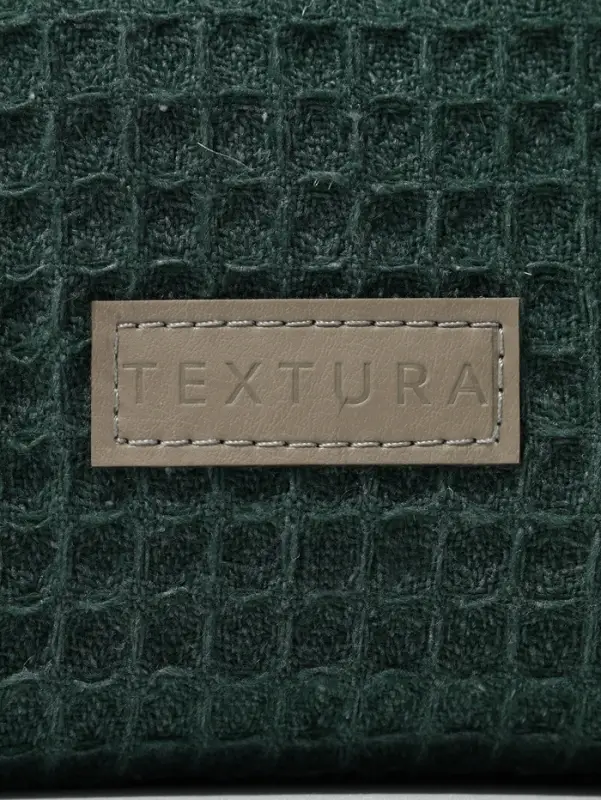 Косметичка женская на молнии TEXTURA, объёмная, средний размер, мягкая, зелёная