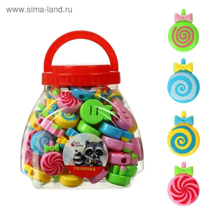 Точилка с контейнером «Леденец», МИКС Точилка с контейнером «Леденец», МИКС