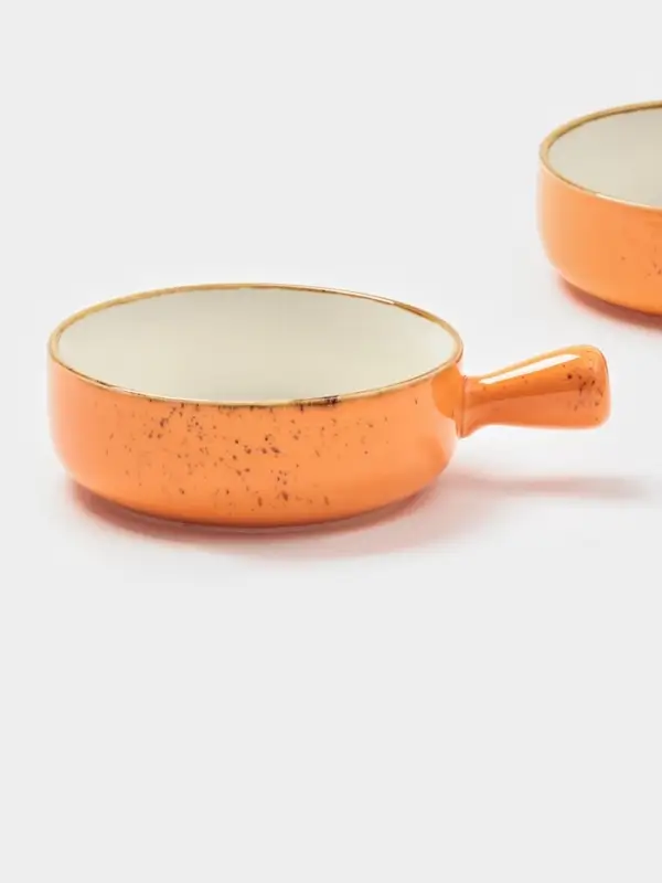 Кокотницы Magistro «Церера», набор 2 шт., 500 мл, d=15 см, фарфор, оранжевые Кокотницы Magistro «Церера», набор 2 шт., 500 мл, d=15 см, фарфор, оранжевые