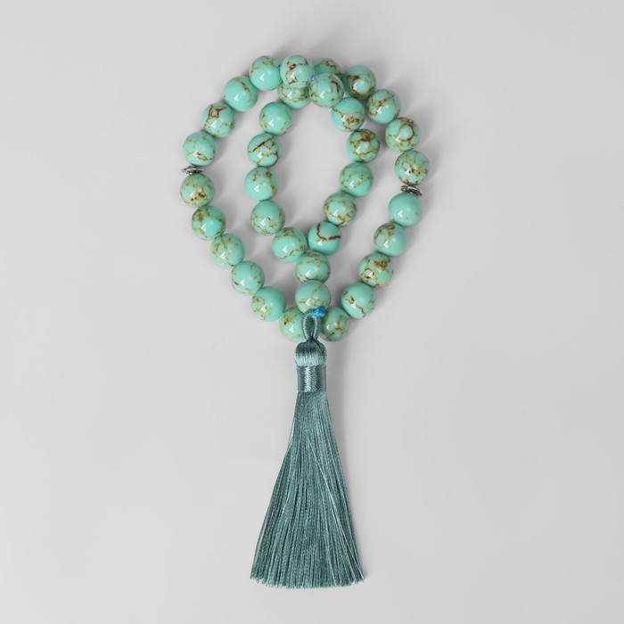 Чётки мусульманские шар №10 «Бирюза старая», 35 бусин через перемычку Чётки мусульманские шар №10 «Бирюза старая», 35 бусин через перемычку