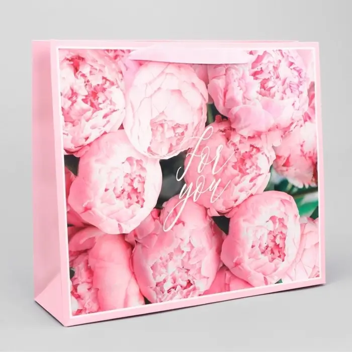 Пакет подарочный ламинированный, упаковка, &laquo;For you&raquo;, M 30&times;25.5&times;9 см