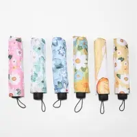 Зонт механический &laquo;Цветочный букет&raquo;, эпонж, 4 сложения, 8 спиц, R=49/55 см, d=98 см, МИКС