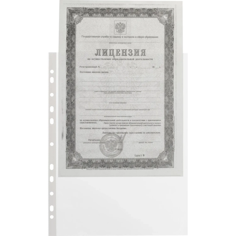 Файл-вкладыш А4, 40мкм, Attache, с перфорацией, гладкий 100 шт/уп