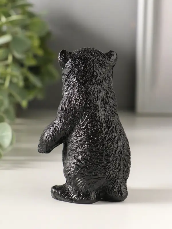 Сувенир Медведь стоя (чёрный), 9,5х5,5х5,5см