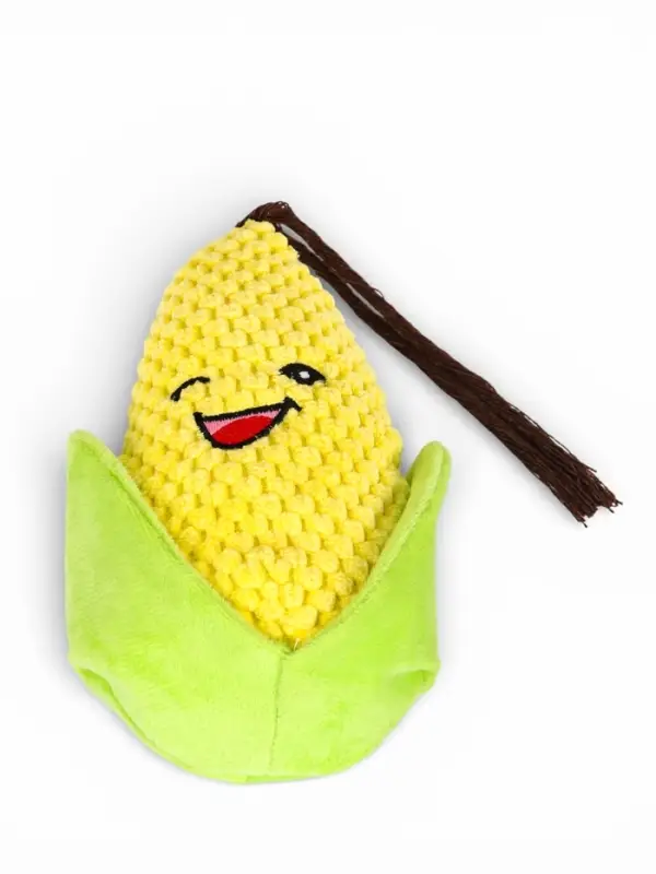 Мягкая игрушка для собак &laquo;Кукуруза&raquo;, 18 см, с пищалкой, жёлтая