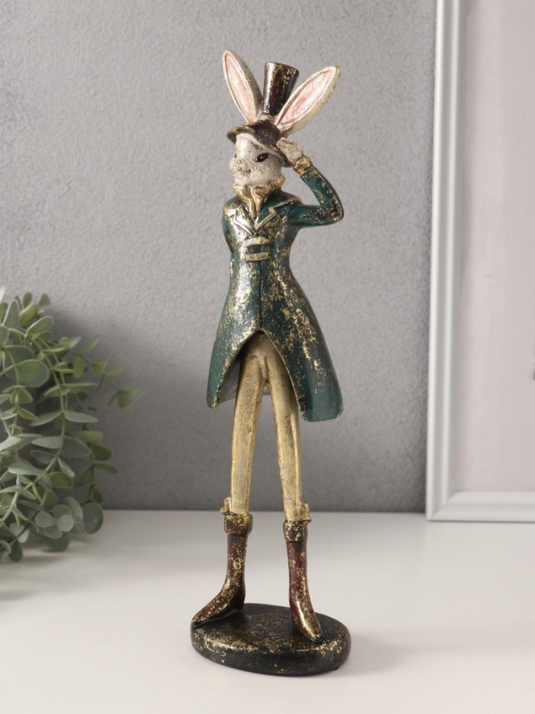 Сувенир полистоун Сувенир полистоун "Мистер зайчик в шляпе" 9х8х30 см