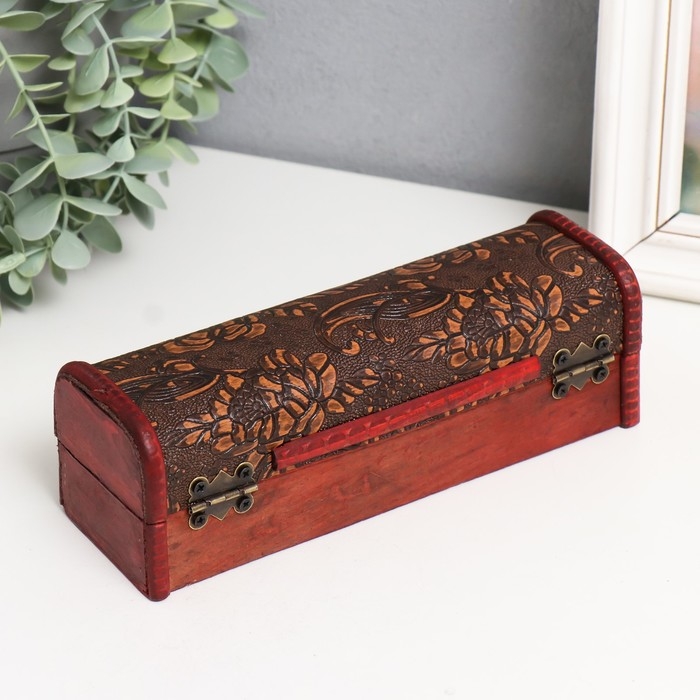 Шкатулка-купюрница дерево Шкатулка-купюрница дерево "Цветы" 6,5х20х7 см
