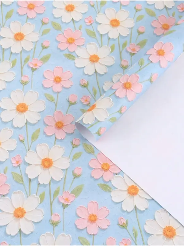 Бумага упаковочная крафтовая &laquo;Цветочная&raquo;, 50 &times; 70 см