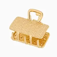 Крабики для волос QF &laquo;Либерти&raquo;, набор 2 шт., геометрия прямой, 2.5 см, золотистый