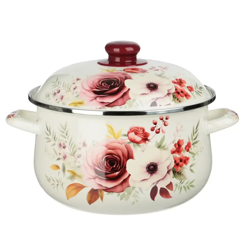 Кастрюля эмалированная VETTA Лаура, 24см, 5л, индукция