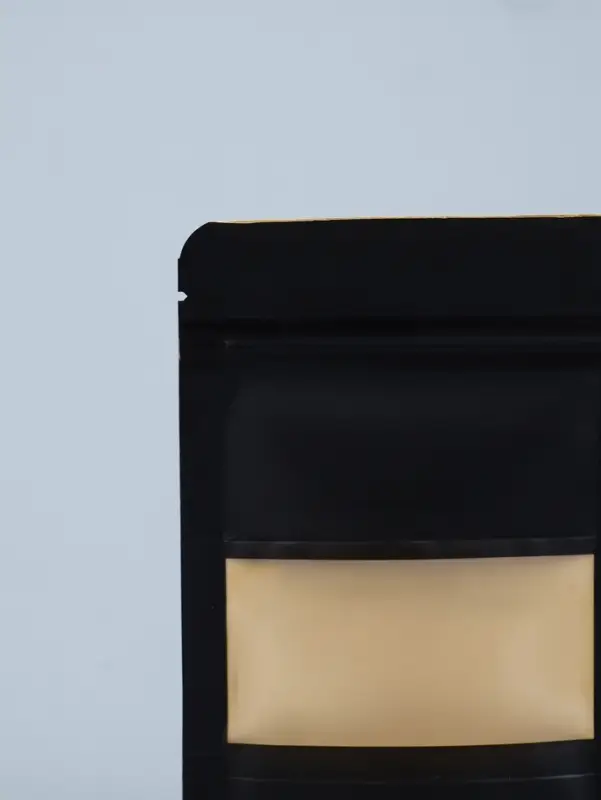 Пакет Zip-lock Крафт с прямоугольным окном, черный,10&times;15&times;3 см