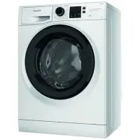 Стиральная машина Hotpoint-Ariston NSS 6015 KV RU, до 6 кг, 1000 об/мин, класс А, обработка паром, бело-чёрная